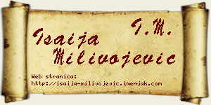 Isaija Milivojević vizit kartica